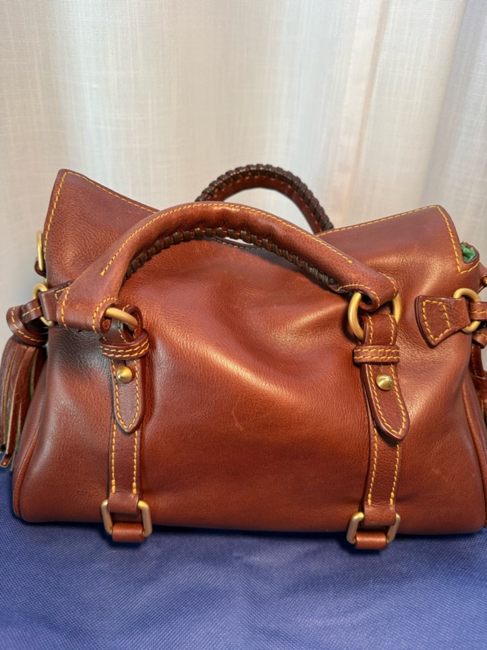 Dooney & Bourke Mini Florentine Satchel in Chestnut - Picture 3 of 7